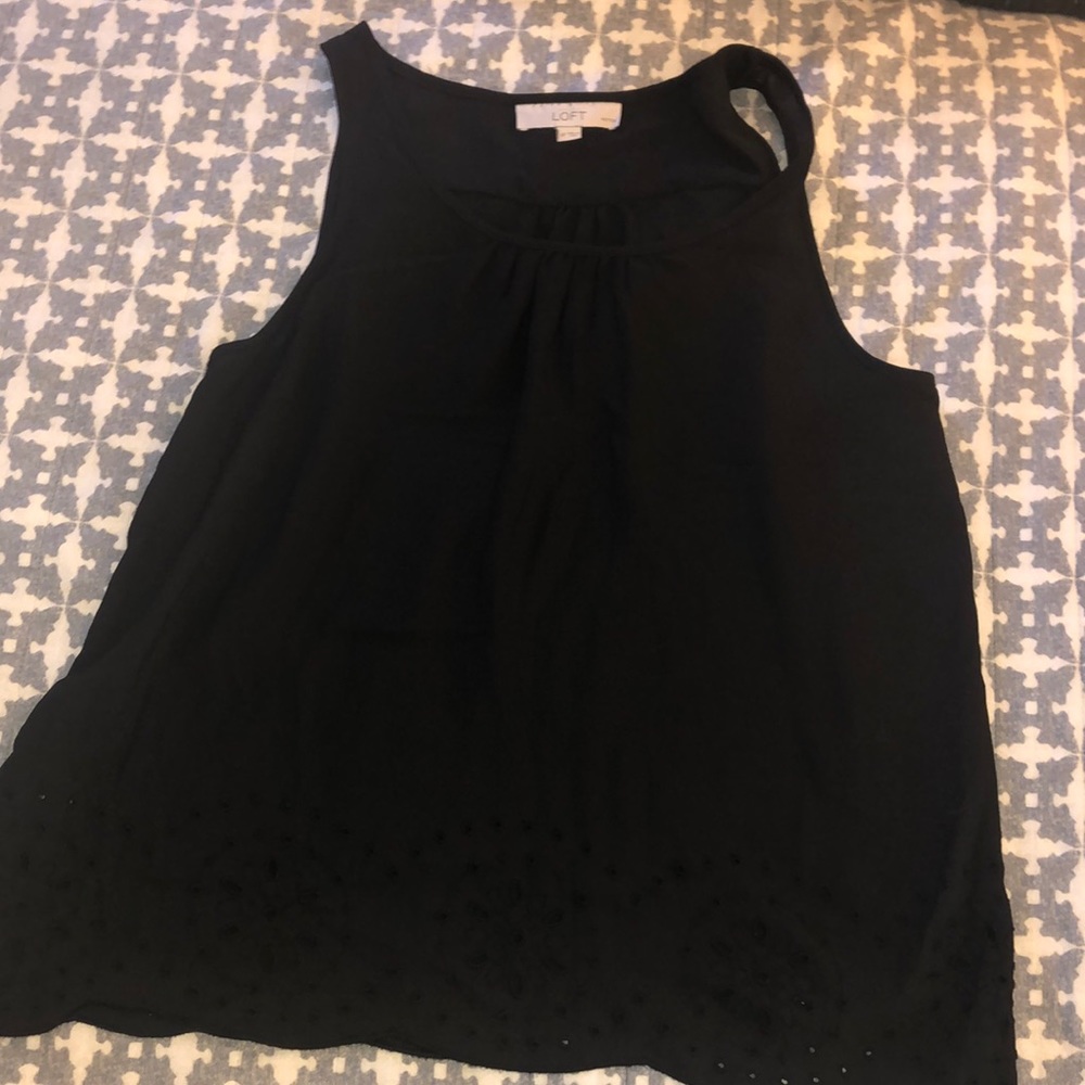 Loft tank top blouse with eyelet design